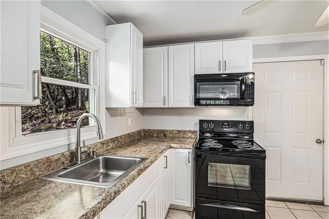 725 Bearmeat Spur, Hiawassee, GA 30546 - kitchen with a sink, white cabinets, and black appliances