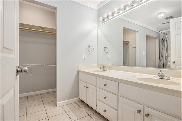 725 Bearmeat Spur, Hiawassee, GA 30546 - bathroom with a sink, tile patterned floors, and a spacious closet
