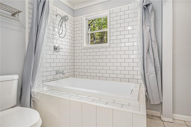 725 Bearmeat Spur, Hiawassee, GA 30546 - bathroom with tile patterned flooring, tiled shower / bath, and toilet