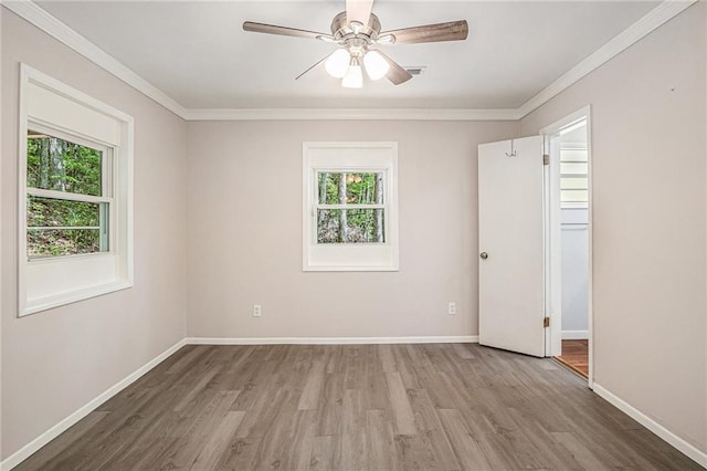 725 Bearmeat Spur, Hiawassee, GA 30546 - unfurnished room featuring plenty of natural light, ornamental molding, and wood finished floors