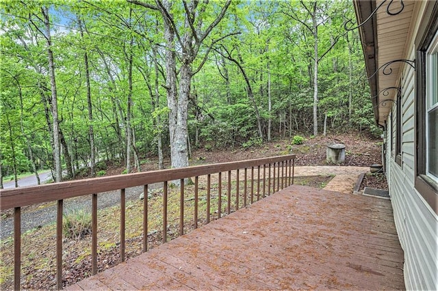 725 Bearmeat Spur, Hiawassee, GA 30546 - wooden terrace featuring a forest view