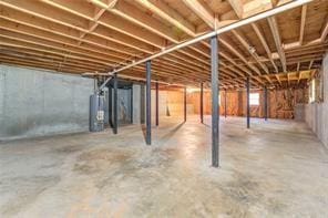 basement with water heater