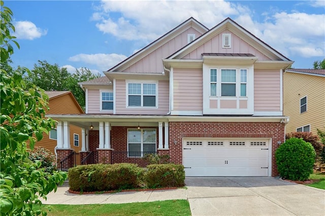 craftsman-style house featuring a garage