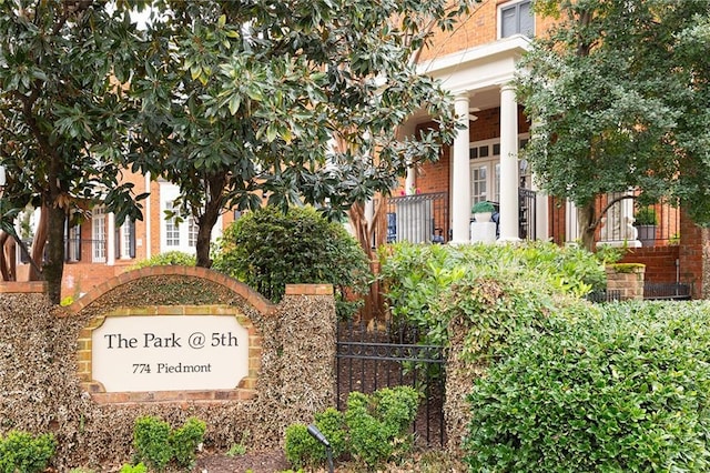 view of community sign