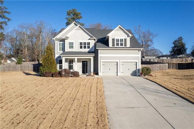 view of front of house with a garage