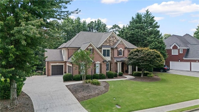 3560 Greenside Ct, Dacula, GA 30019 - view of front of property with concrete driveway, a front yard, and an attached garage