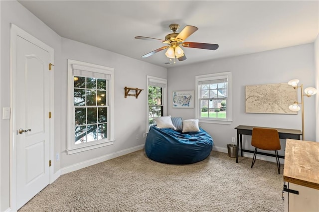 3560 Greenside Ct, Dacula, GA 30019 - living area with carpet and a ceiling fan