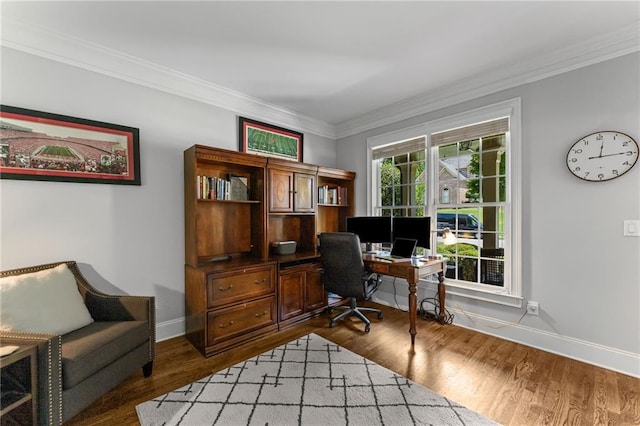 3560 Greenside Ct, Dacula, GA 30019 - office featuring ornamental molding and wood finished floors
