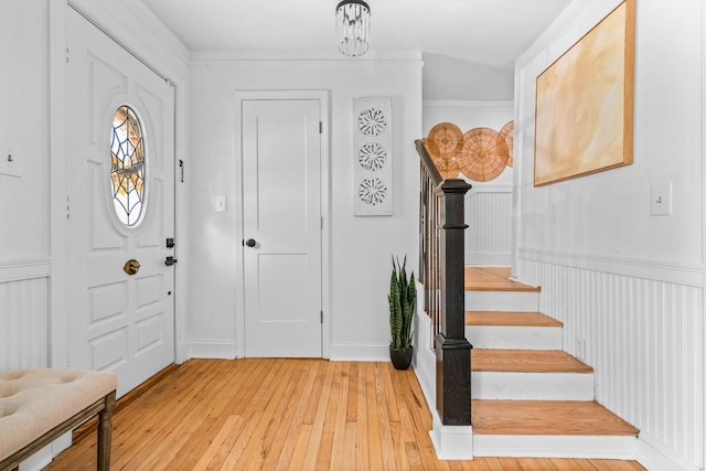 foyer featuring light wood-type flooring