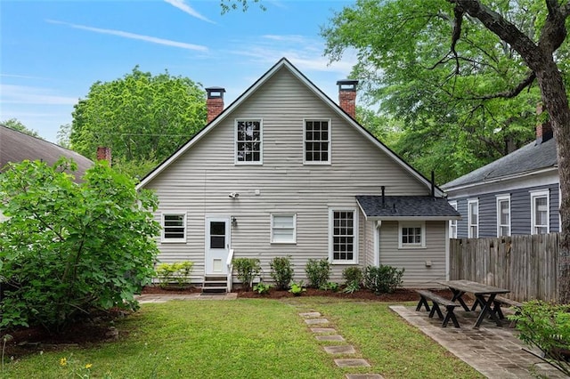 343 Josephine St NE, Atlanta, GA 30307 - rear view of property with a chimney, entry steps, and a patio