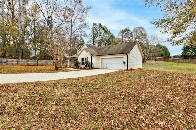 exterior space featuring a garage