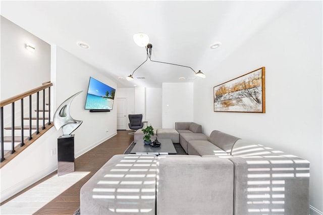 living room featuring hardwood / wood-style flooring