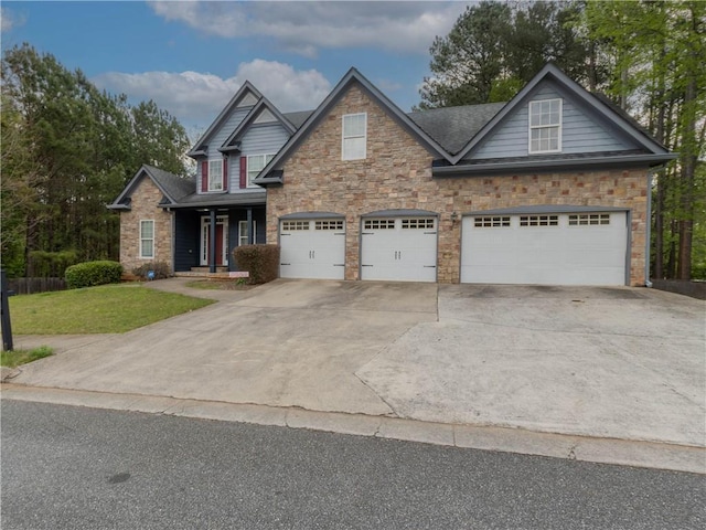 craftsman-style house with a garage