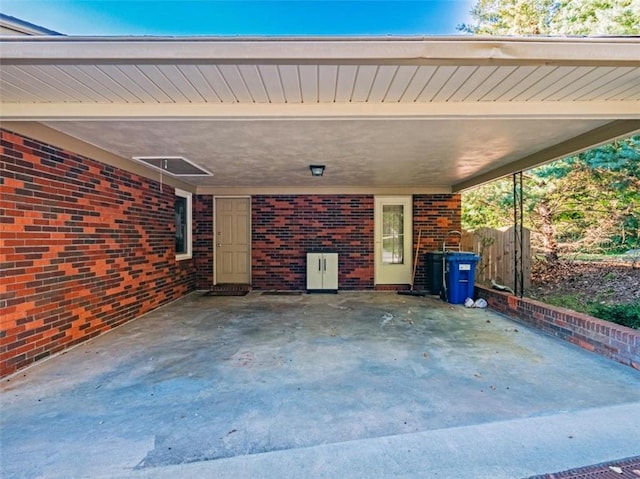 view of patio featuring a carport