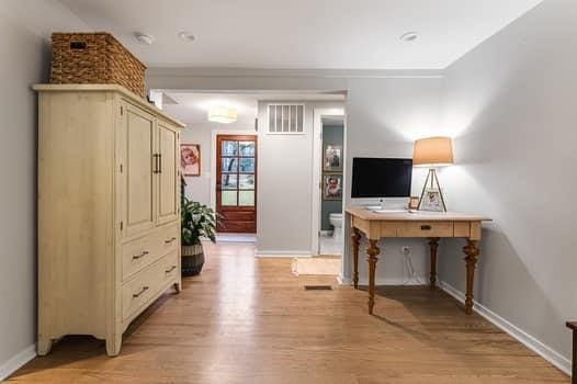 interior space with light wood-type flooring