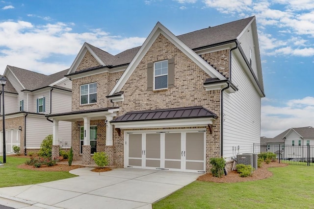 1459 Bennett Creek Ovlk, Suwanee, GA 30024 - craftsman house featuring brick siding, concrete driveway, and a garage