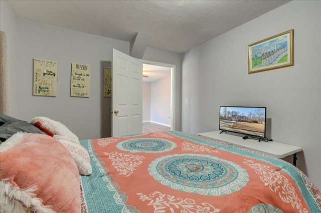 bedroom with a textured ceiling