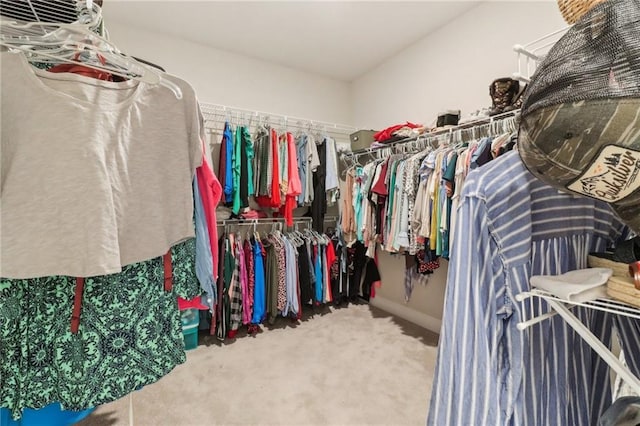 spacious closet with carpet flooring