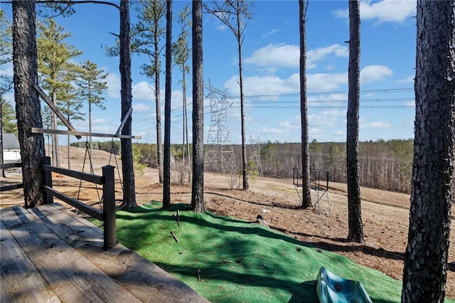 view of yard with fence