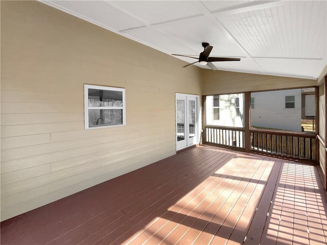 wooden terrace with ceiling fan