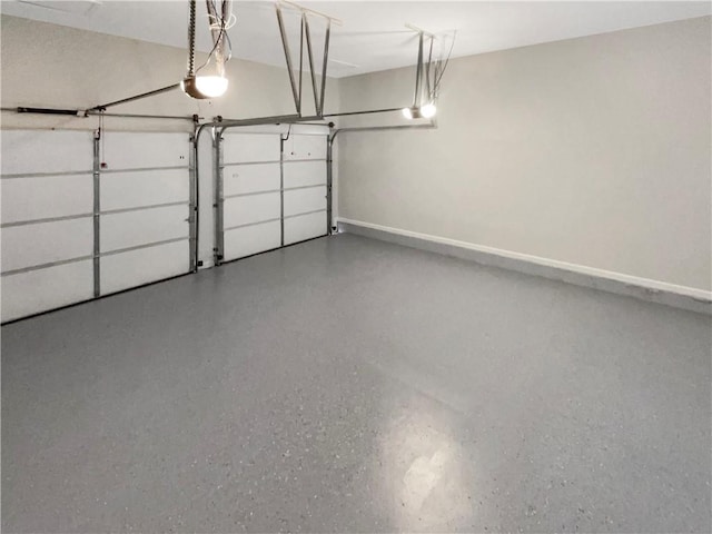 garage with baseboards