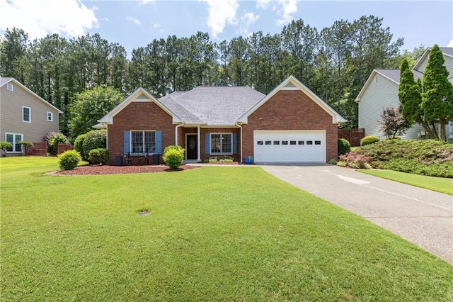 2905 Ivey Ridge Ln, Roswell, GA 30076 - single story home with brick siding, a garage, a front lawn, and driveway