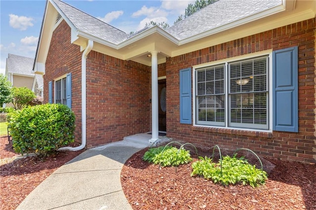 2905 Ivey Ridge Ln, Roswell, GA 30076 - property entrance with a shingled roof and brick siding