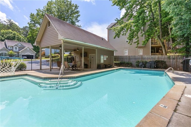 2905 Ivey Ridge Ln, Roswell, GA 30076 - view of pool with a patio and ceiling fan