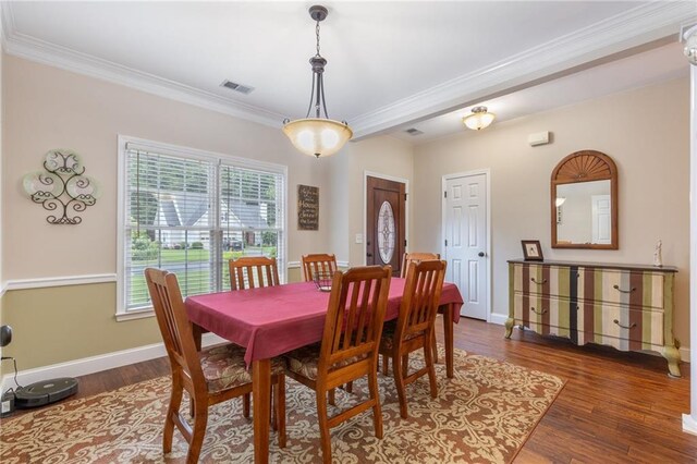 2905 Ivey Ridge Ln, Roswell, GA 30076 - dining room with ornamental molding and wood finished floors