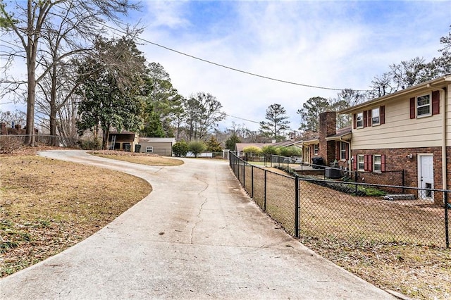 view of street with driveway