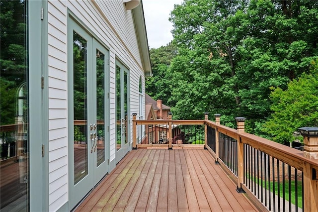 5102 Chastleton Dr, Stone Mountain, GA 30087 - wooden deck featuring french doors