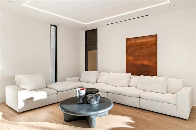 living room featuring light wood finished floors