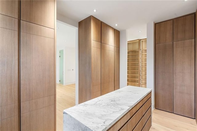 walk in closet featuring light wood-style flooring