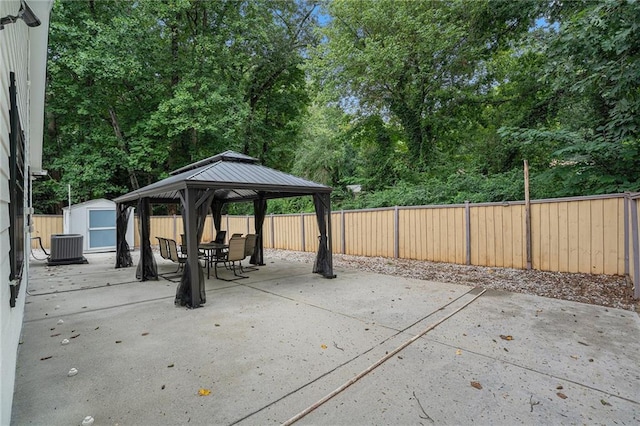 2949 Maple Walk Ct, Lawrenceville, GA 30044 - view of patio / terrace featuring a gazebo and central AC unit