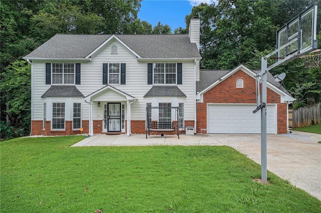 2949 Maple Walk Ct, Lawrenceville, GA 30044 - view of front of house with a garage and a front lawn