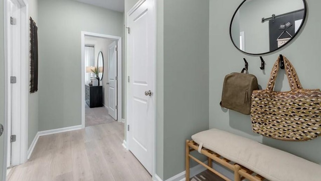 interior space with light hardwood / wood-style floors