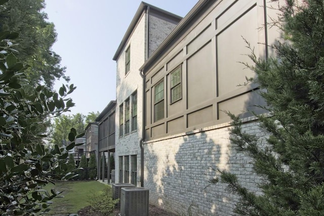 view of property exterior featuring central air condition unit