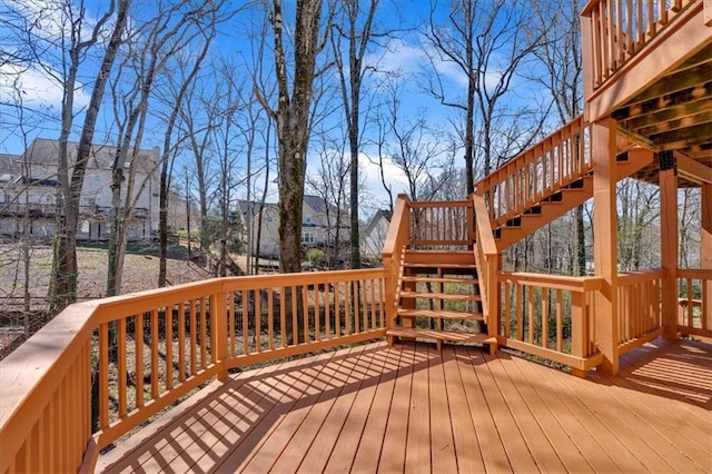 wooden terrace with stairs