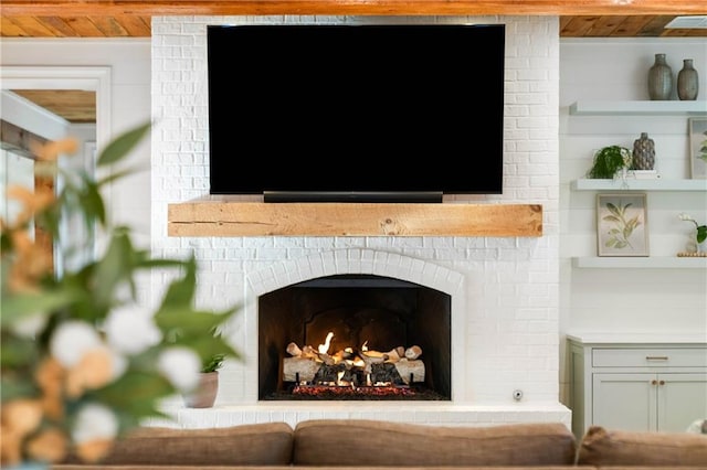 detailed view of a fireplace
