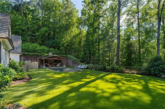 view of yard with a gazebo