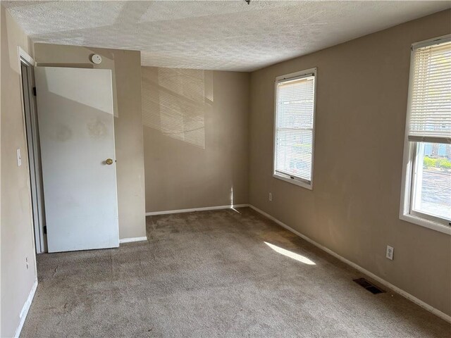 2834 Royal Path Ct, Decatur, GA 30030 - empty room featuring carpet floors, a textured ceiling, visible vents, and a healthy amount of sunlight