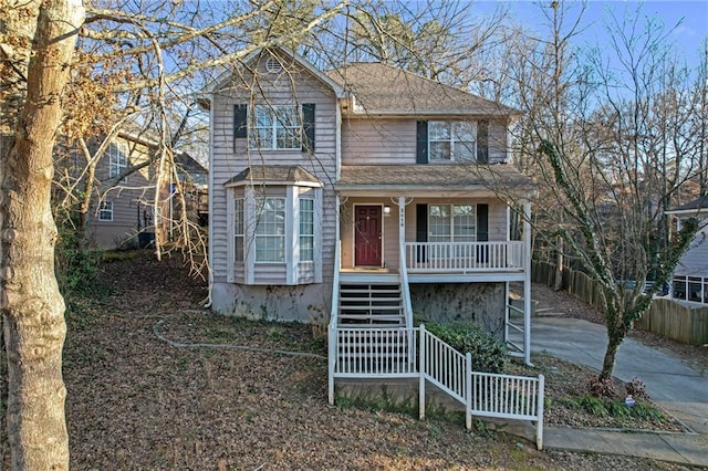 view of front property featuring a porch