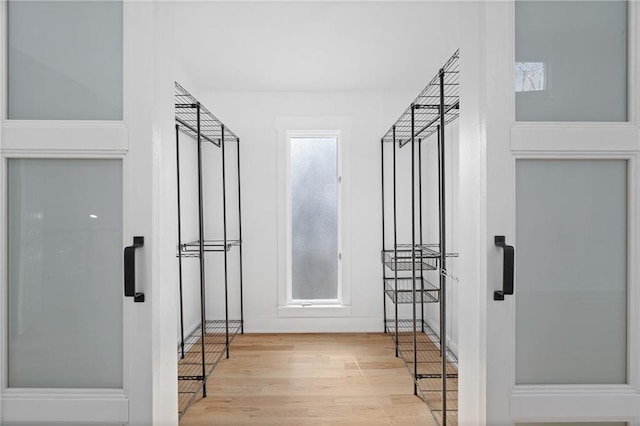 spacious closet featuring wood-type flooring