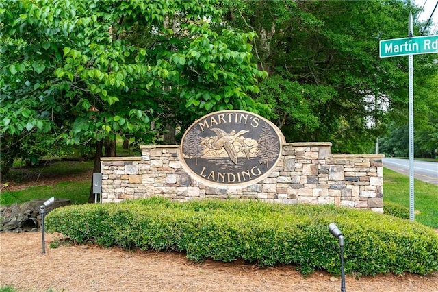 view of community sign