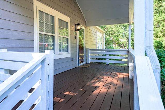 deck with covered porch