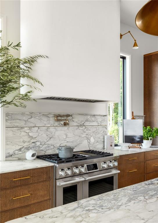 kitchen with light wood-type flooring