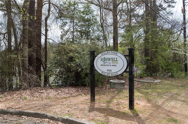 view of community sign