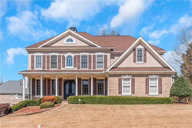 5810 Old Mill Trce, Lithonia, GA 30038 - view of front of home featuring a porch, stucco siding, and brick siding