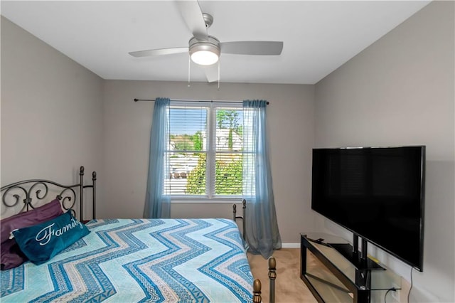 5810 Old Mill Trce, Lithonia, GA 30038 - bedroom featuring light colored carpet, ceiling fan, and baseboards
