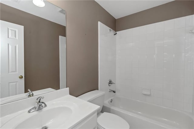 5810 Old Mill Trce, Lithonia, GA 30038 - bathroom with toilet, vanity, and washtub / shower combination